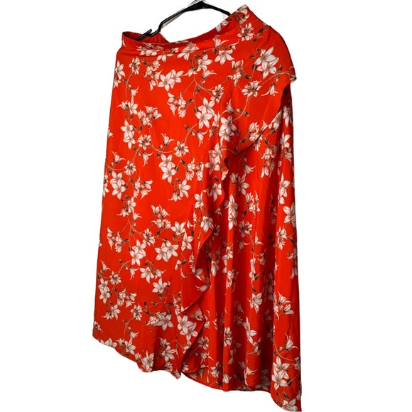 CALVIN KLEIN women’s ruffle front skirt tango floral print size 12 - Picture 5 of 15